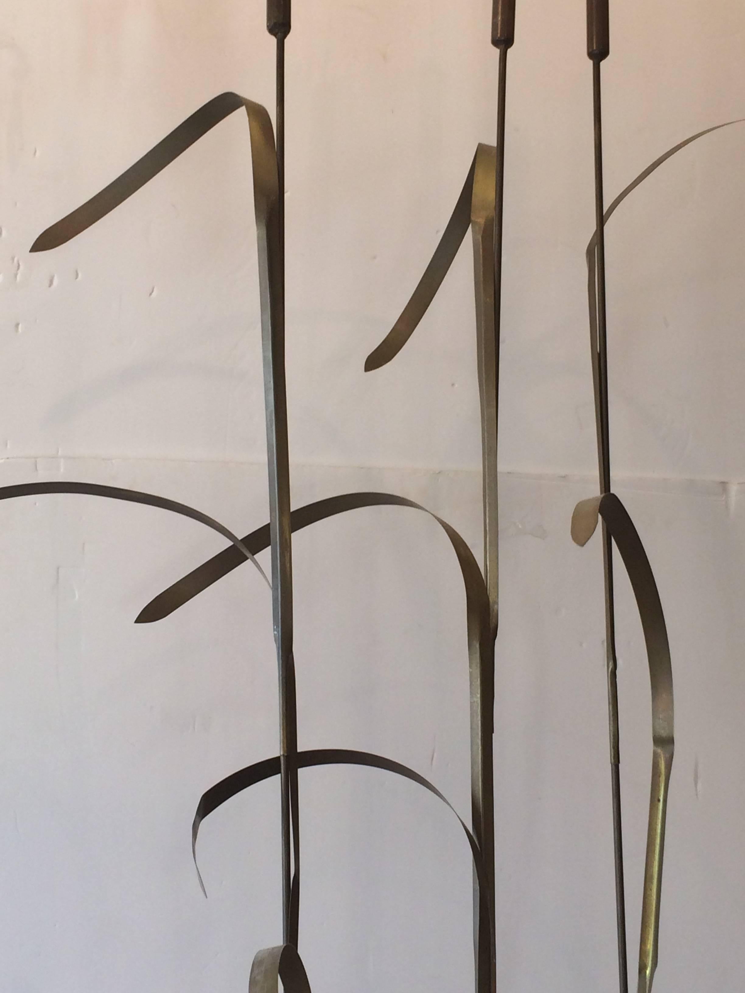 Organic Modern Superlative Very Tall Metal Wheat Motif Sculpture For Sale