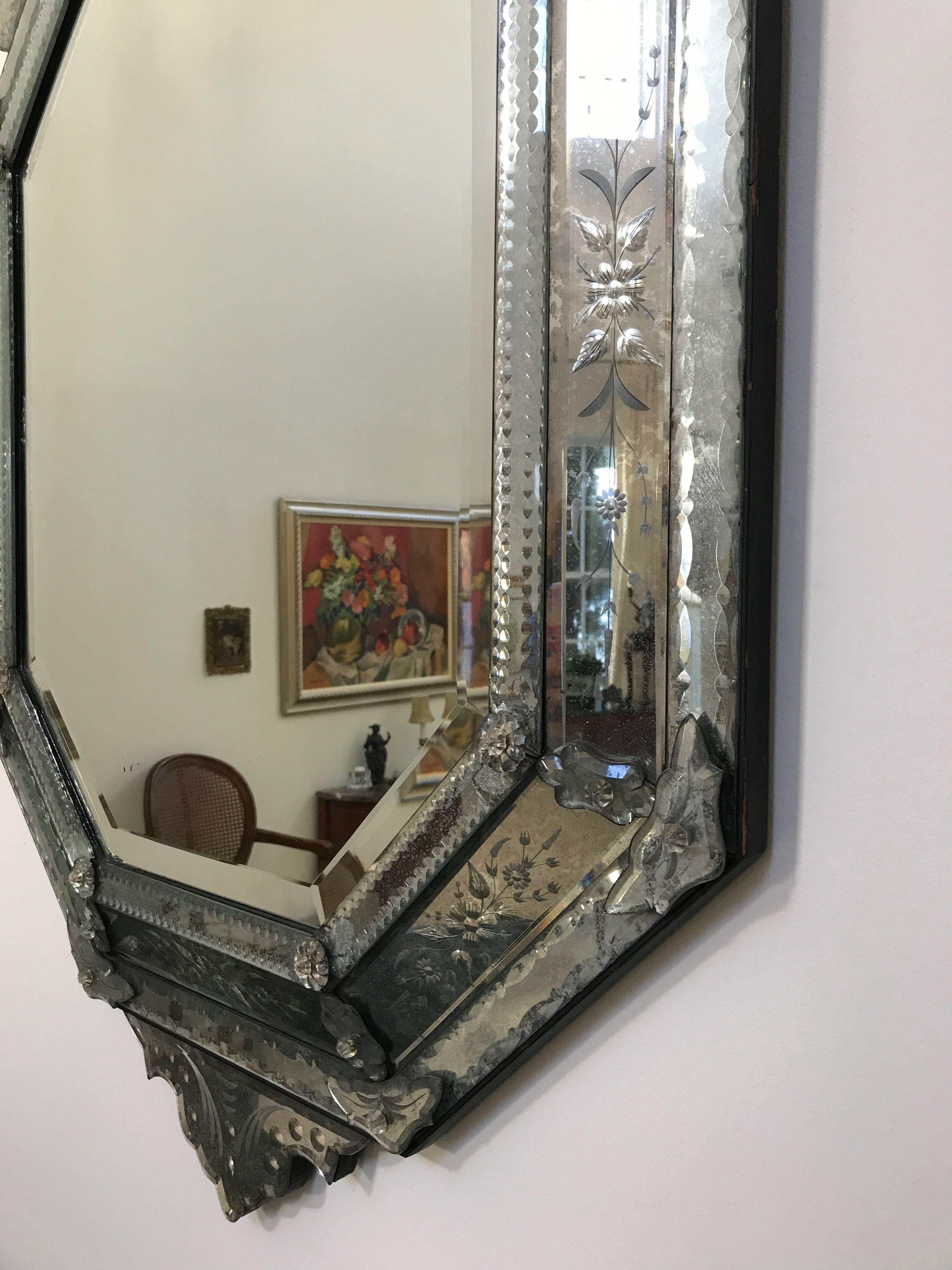Hollywood Regency Super Glamorous Antique Venetian Mirror