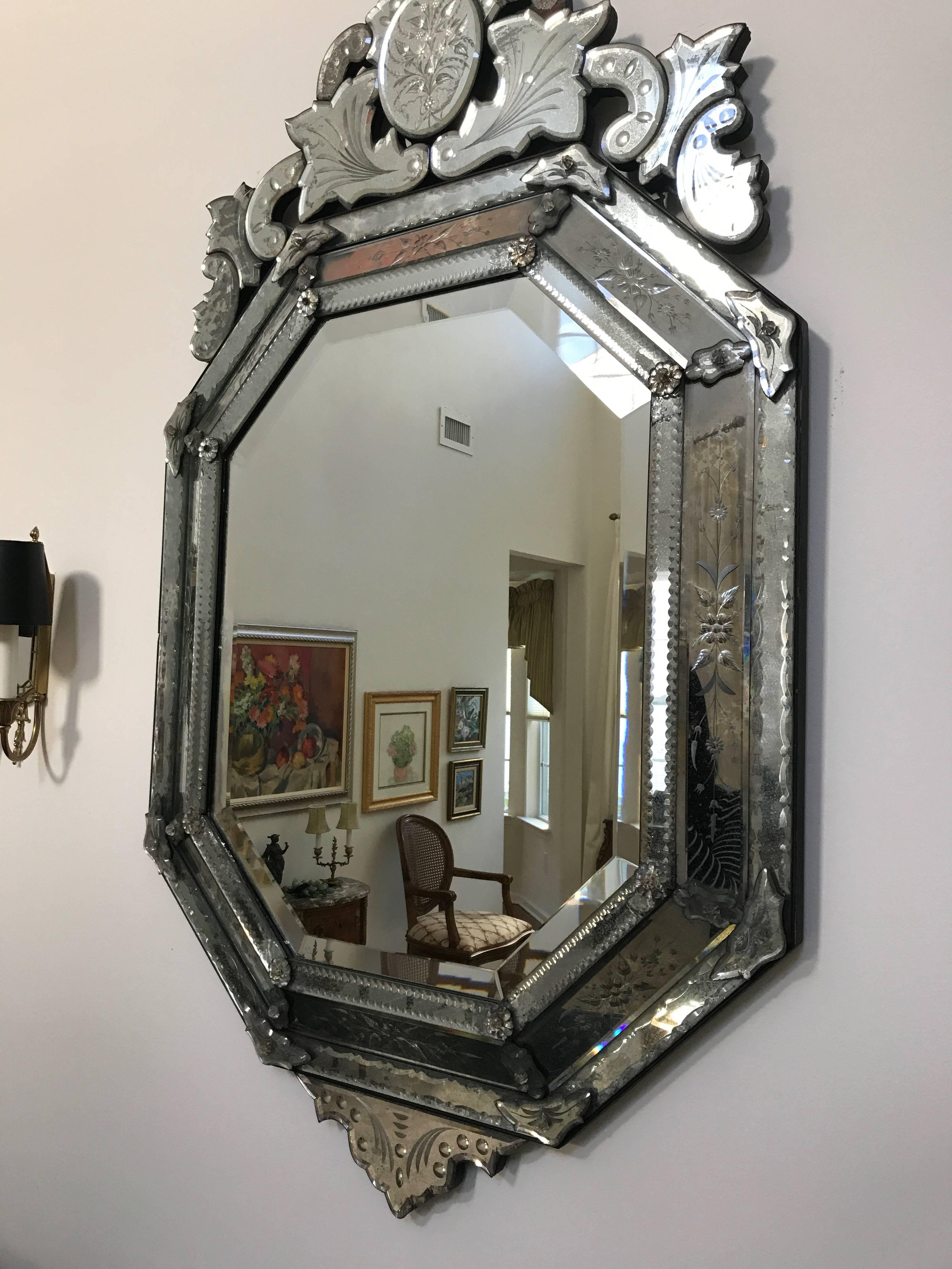 Early 20th Century Super Glamorous Antique Venetian Mirror