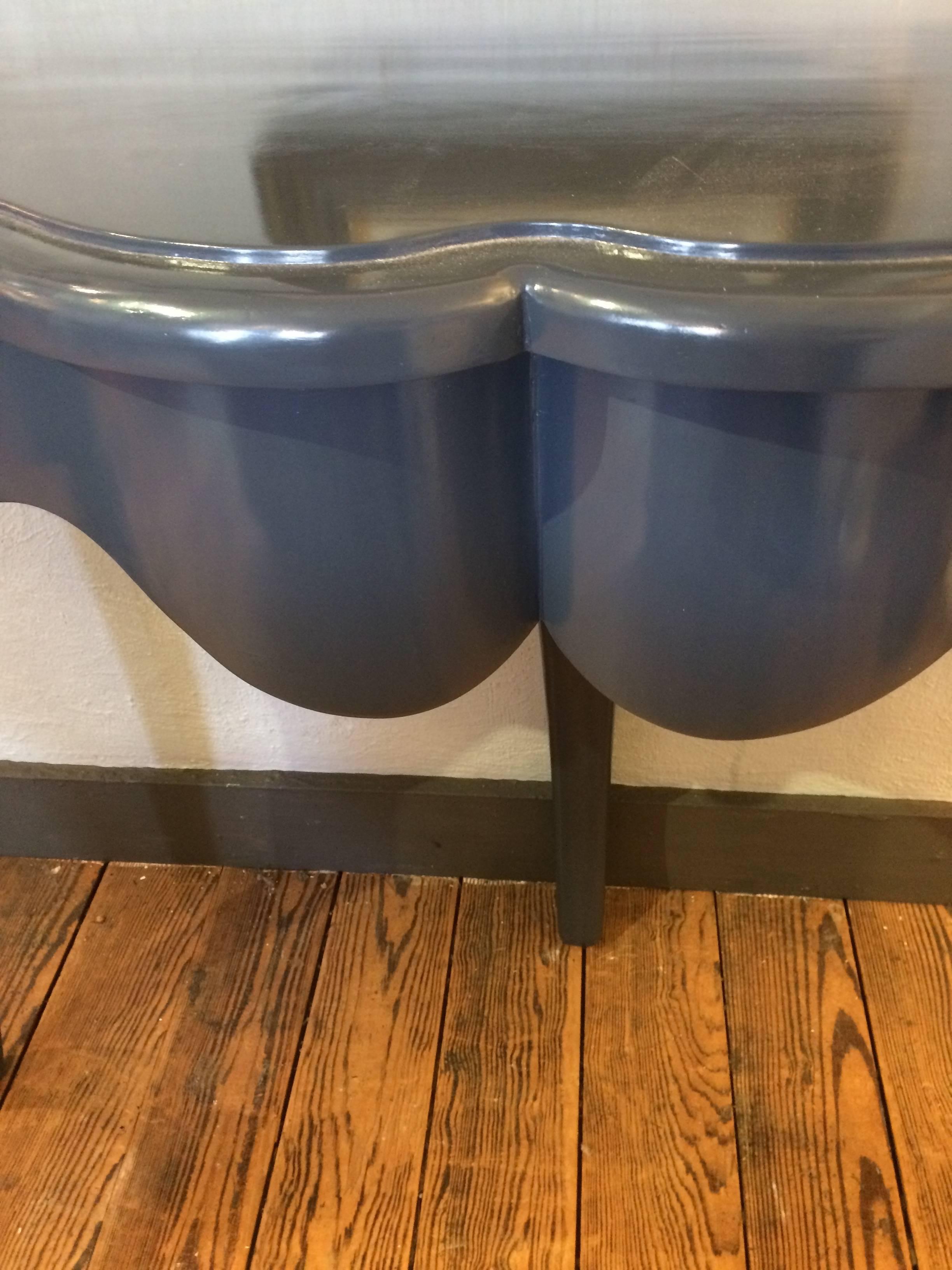 American Sensational Blue Lacquered Console Table