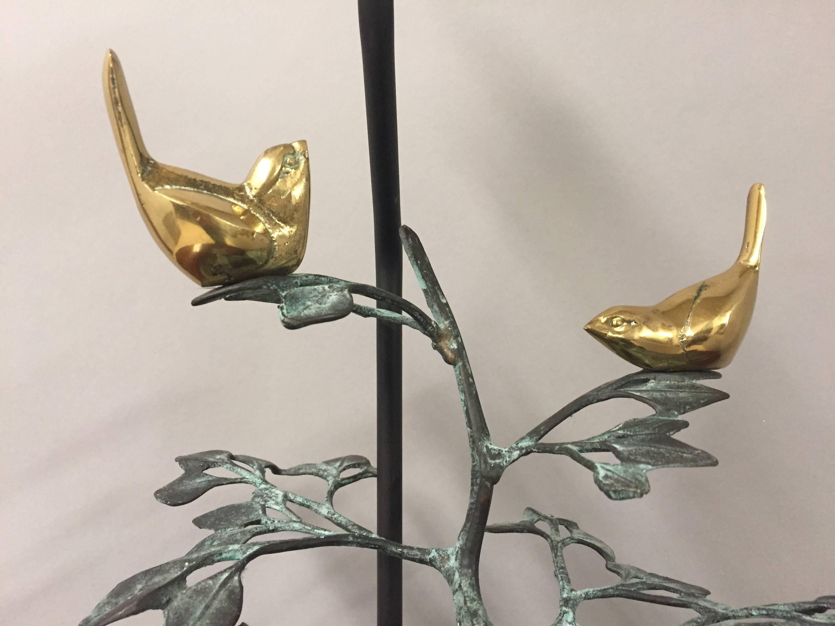 brass bird lamp