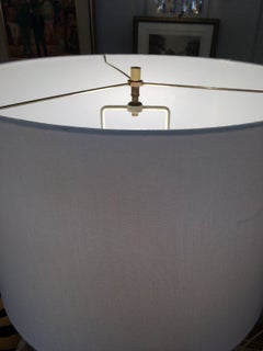 Chic Mid-Century Modern Wishbone Style Teak and Brass Floor Lamp