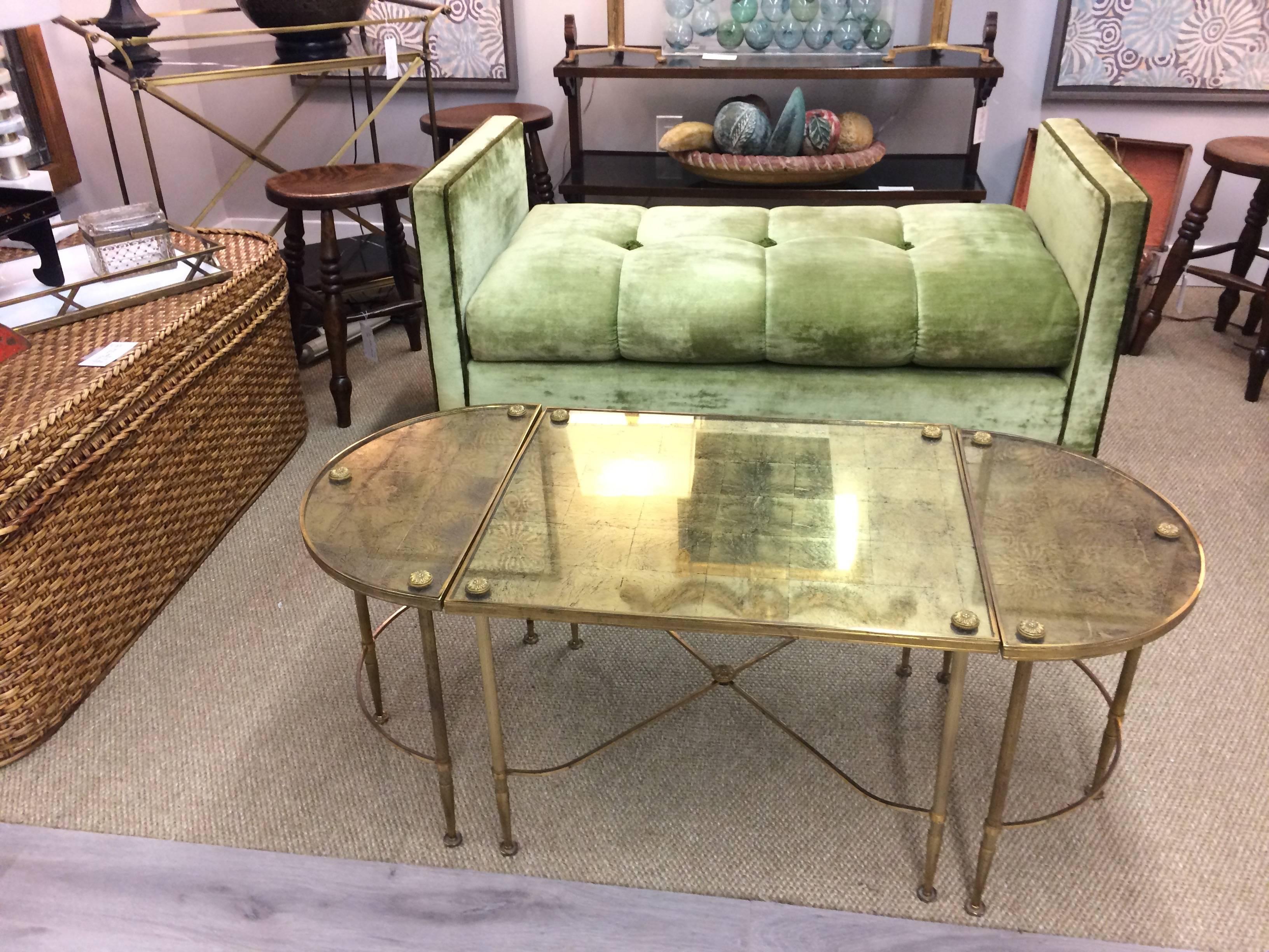 Glamorous Vintage Oblong Gilded Coffee Table In Excellent Condition In Hopewell, NJ