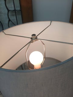 Pair of Handsome Italian Mid-Century Modern Marble and Chrome Lamps