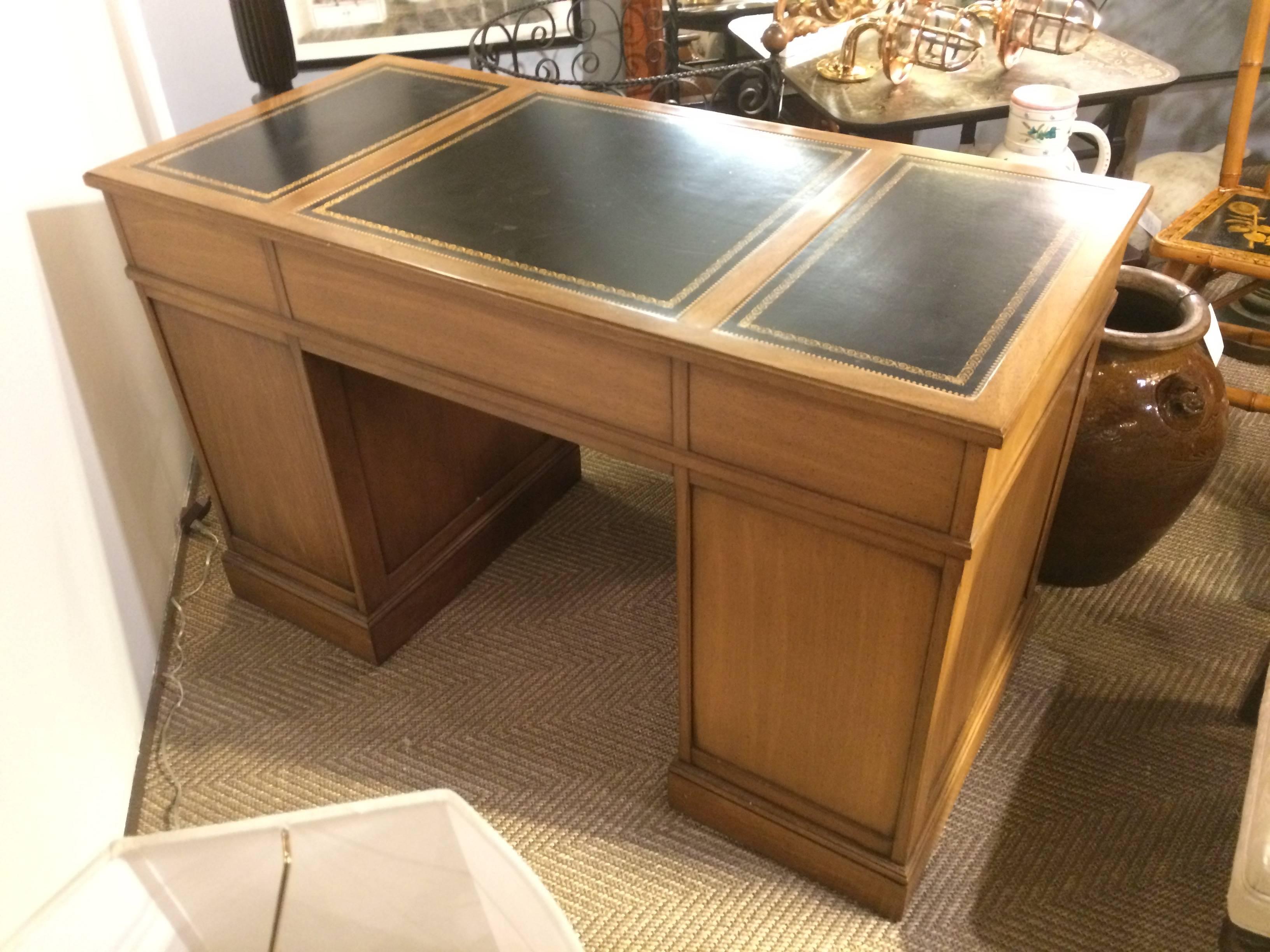 Wonderful Medium Sized Desk with Tooled Leather Top 2