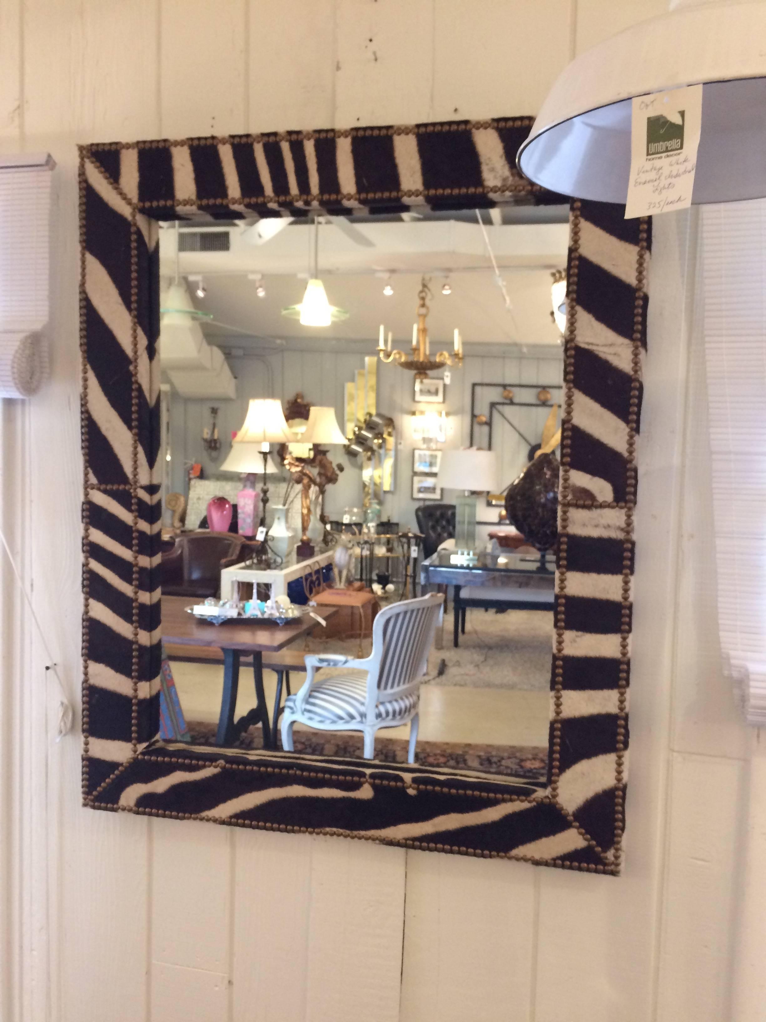 American Super Chic and Graphic Authentic Zebra Hide Mirror