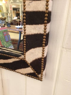 Super Chic and Graphic Authentic Zebra Hide Mirror