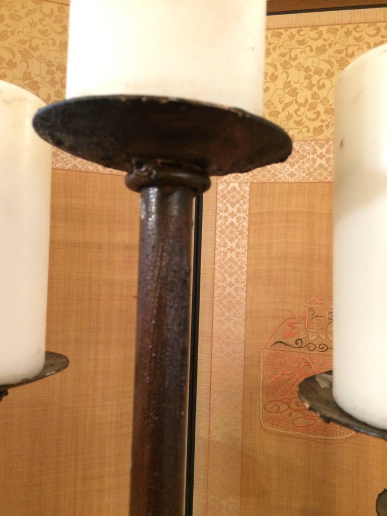 Tall Handmade Iron Floor Candelabra For Sale at 1stDibs tall