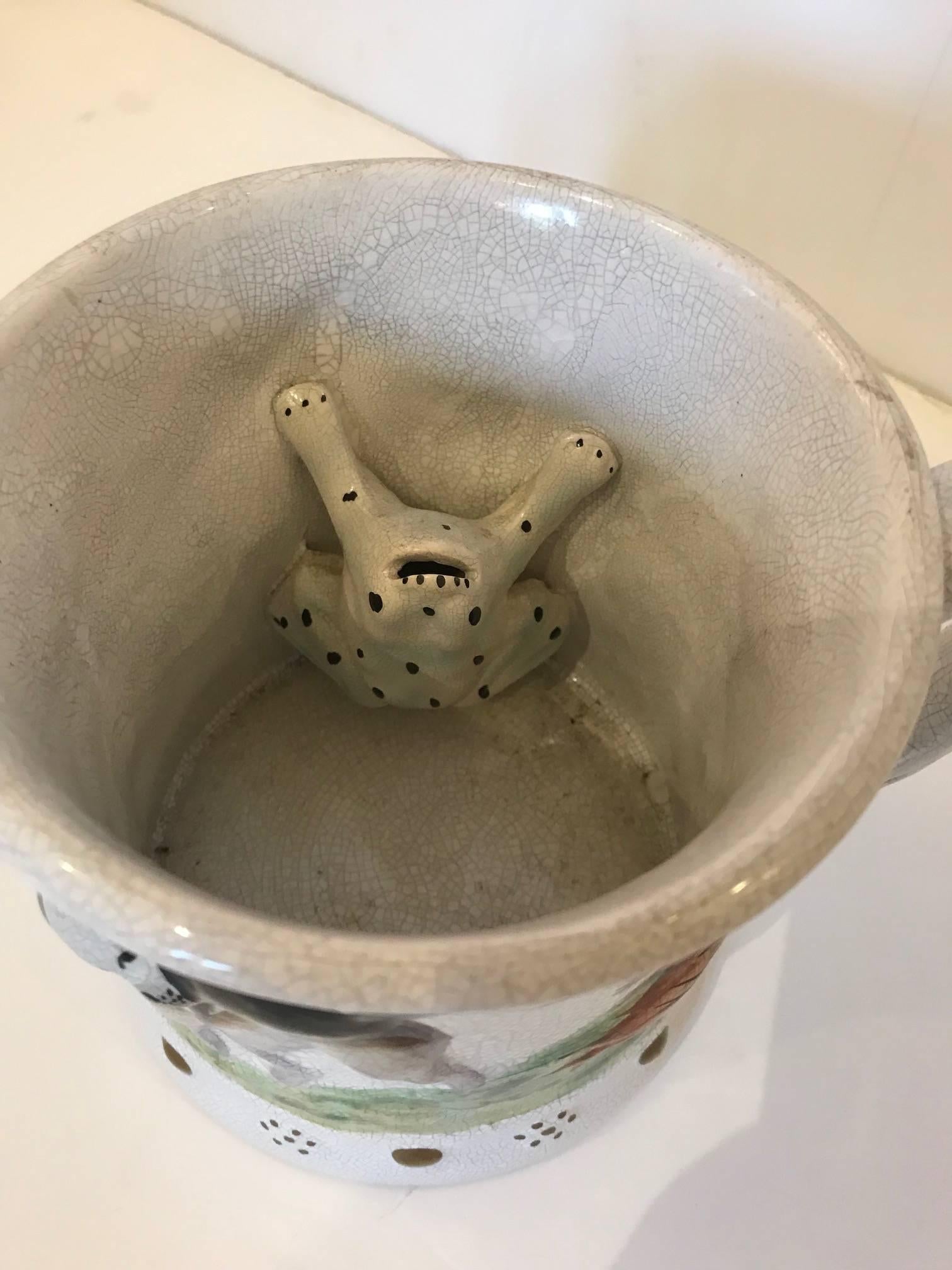 Ceramic Adorable Staffordshire Mug with Interior Frog