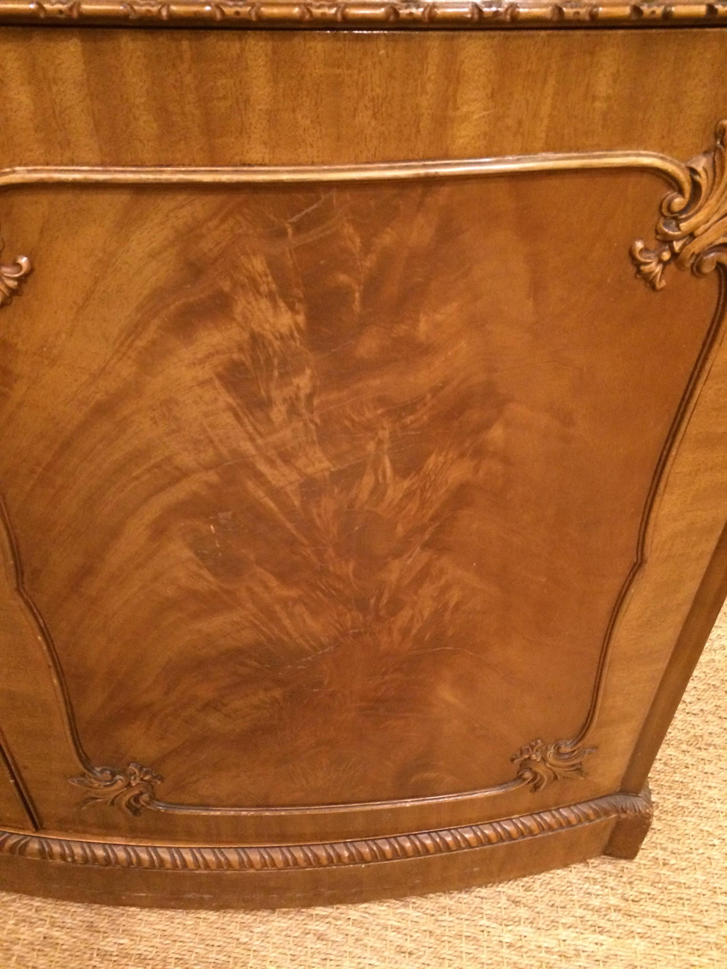 Luscious Burled Walnut Chest of Drawers with Front Panel Doors In Excellent Condition In Hopewell, NJ