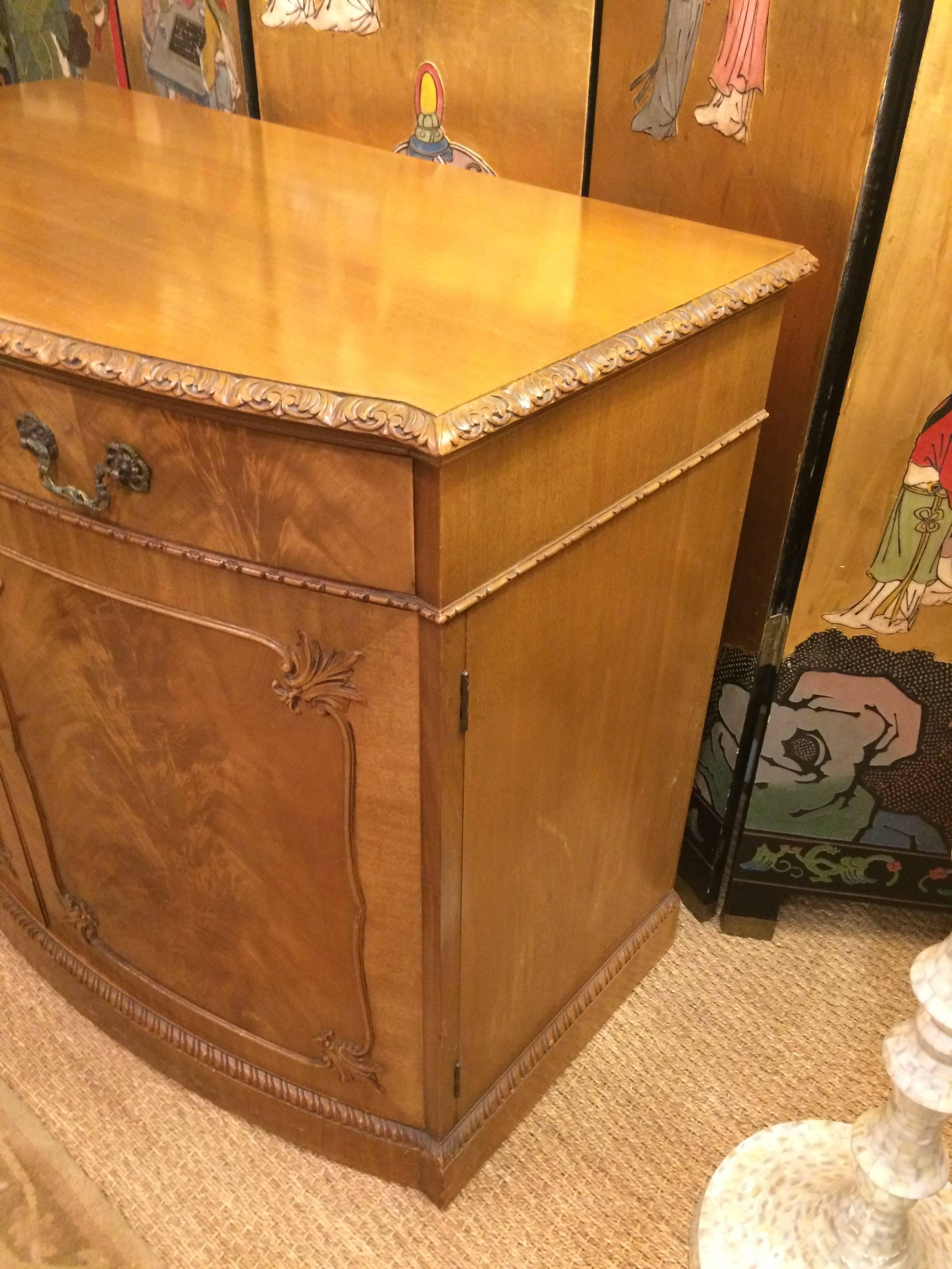 Luscious Burled Walnut Chest of Drawers with Front Panel Doors 2