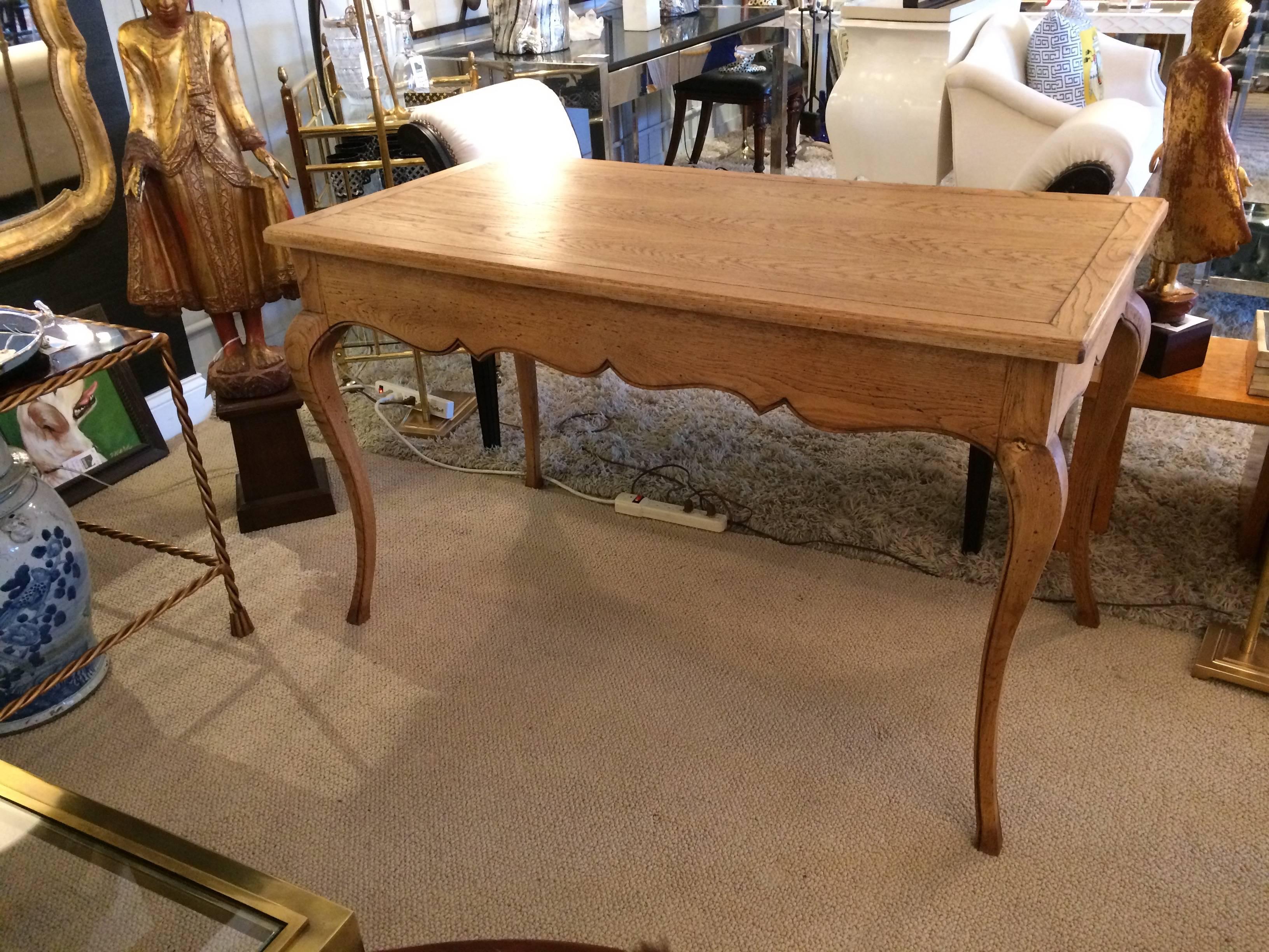 Sophisticated Bleached Oak French Style Writing Desk In Excellent Condition In Hopewell, NJ