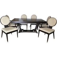 Fabulously Chic Italian Rosewood Dining Table and Chairs Dining Set