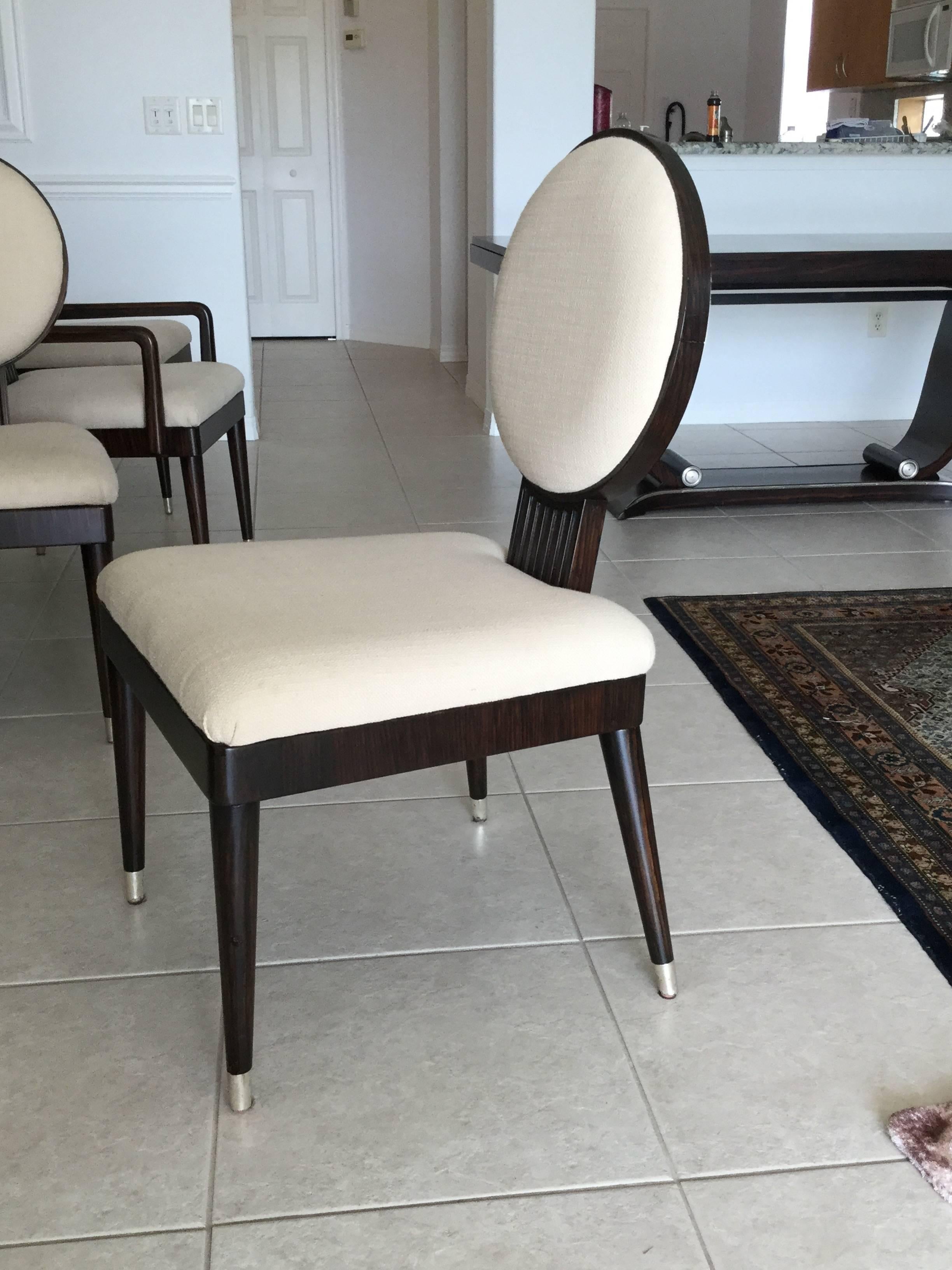 Fabulously Chic Italian Rosewood Dining Table and Chairs Dining Set In Excellent Condition In Hopewell, NJ