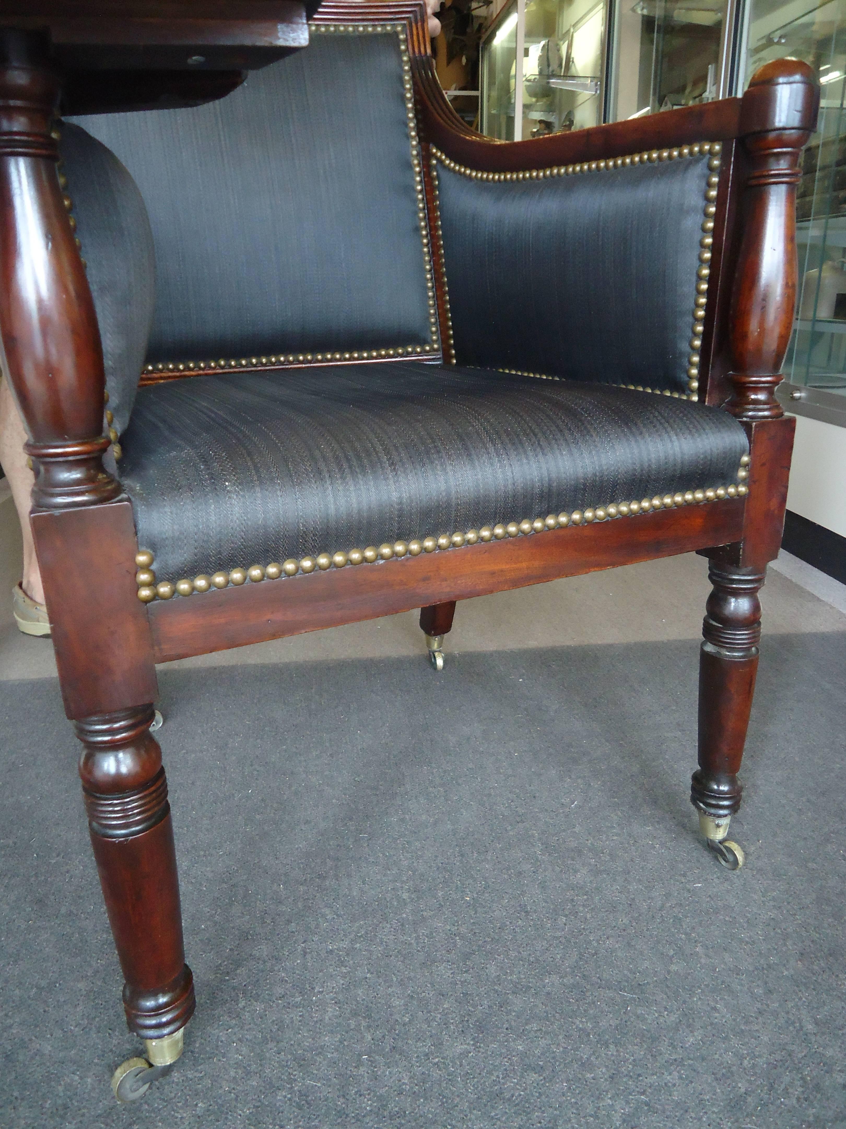 19th Century Rare Antique Federal Mahogany Writing Chair