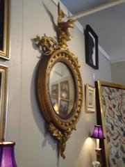 19th Century English Regency Gilt Bull's-Eye Mirror