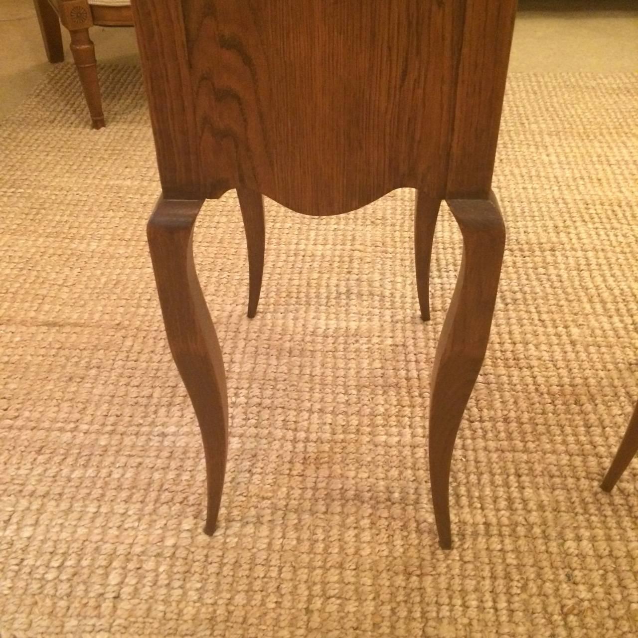 Pair of Charming French Oak Night Stands Table de Nuit 1