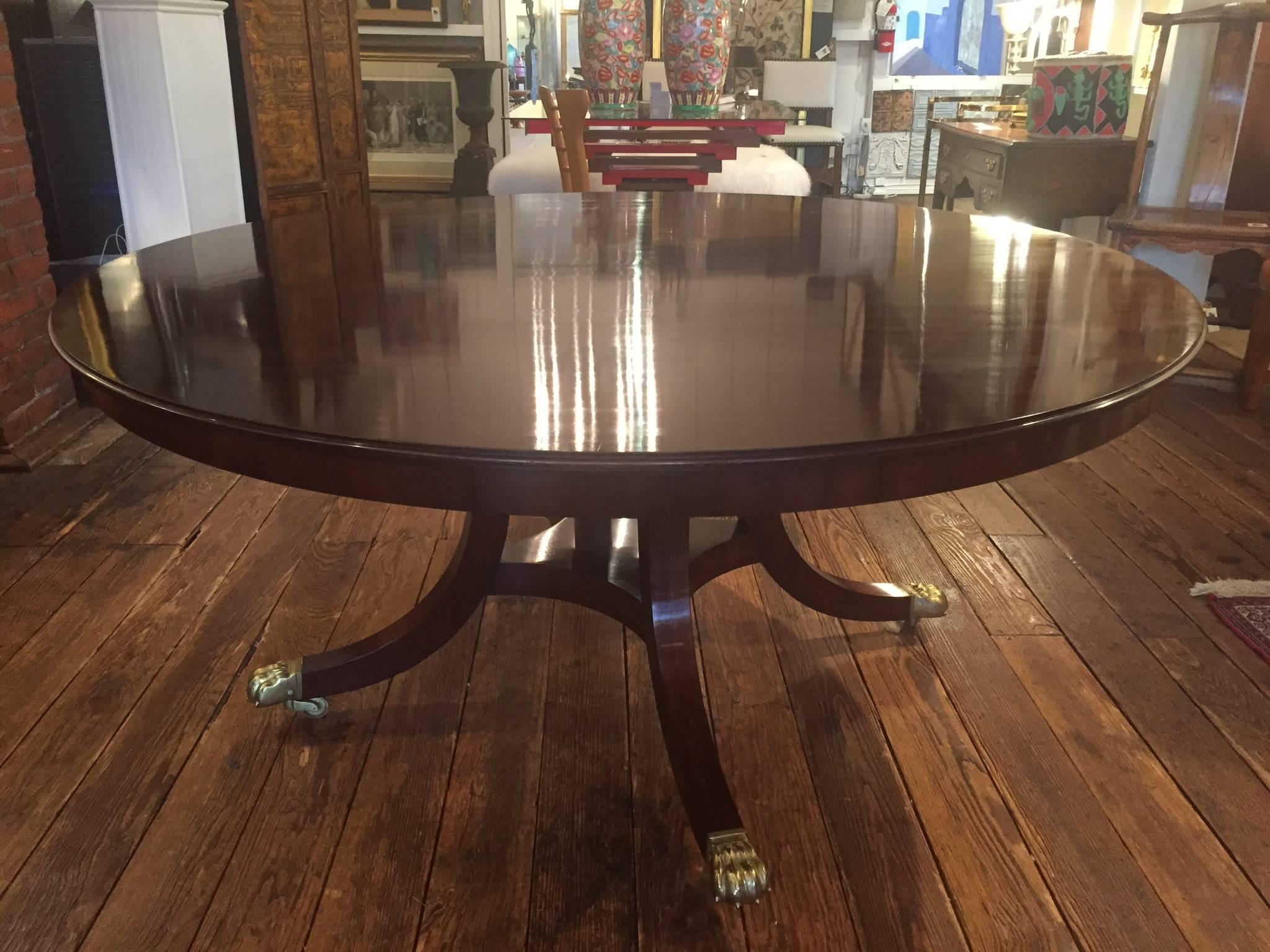 Regency Regal Enormous Round Mahogany Dining Table with Peripheral Leaves