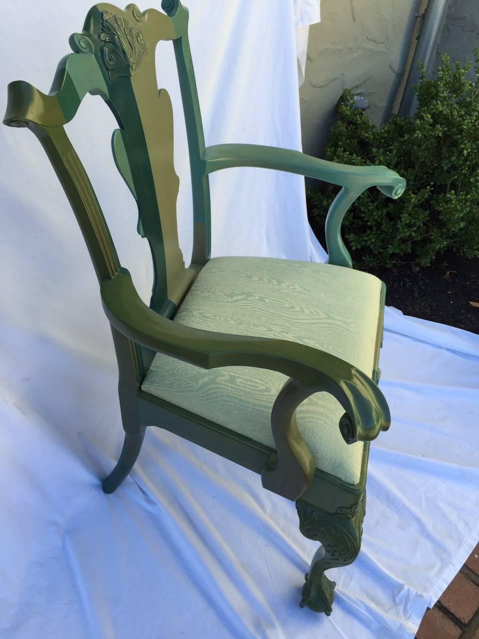 American Hand Decorated Chippendale Style Chair by Jamie Drake