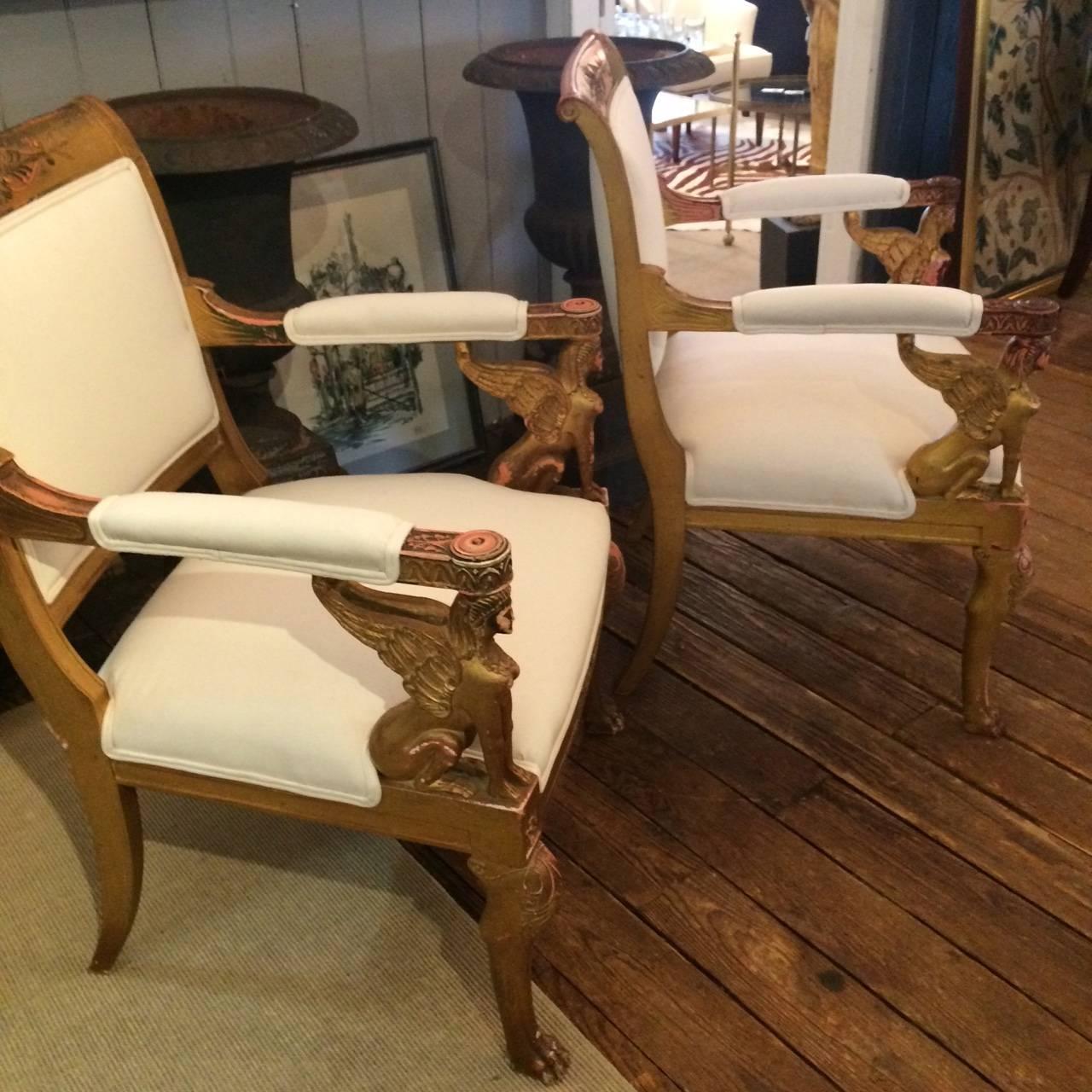 Mid-20th Century Magnificent Pair of Hollywood Regency Armchairs