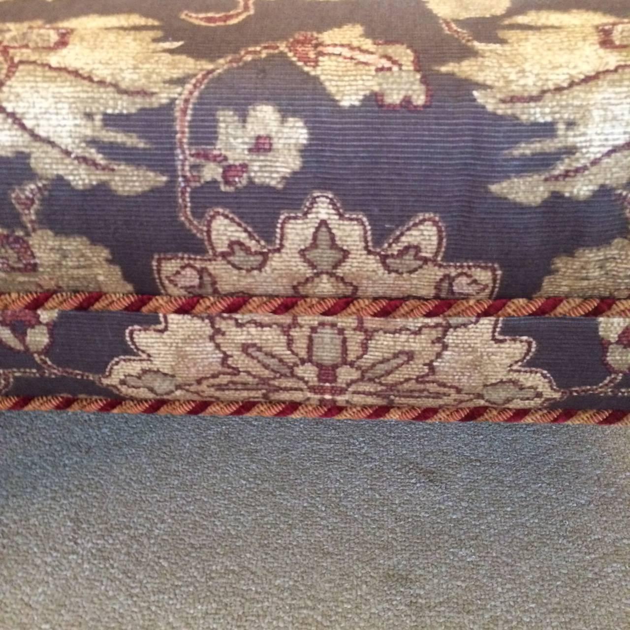 Pair of Large Square Upholstered Ottomans image 2