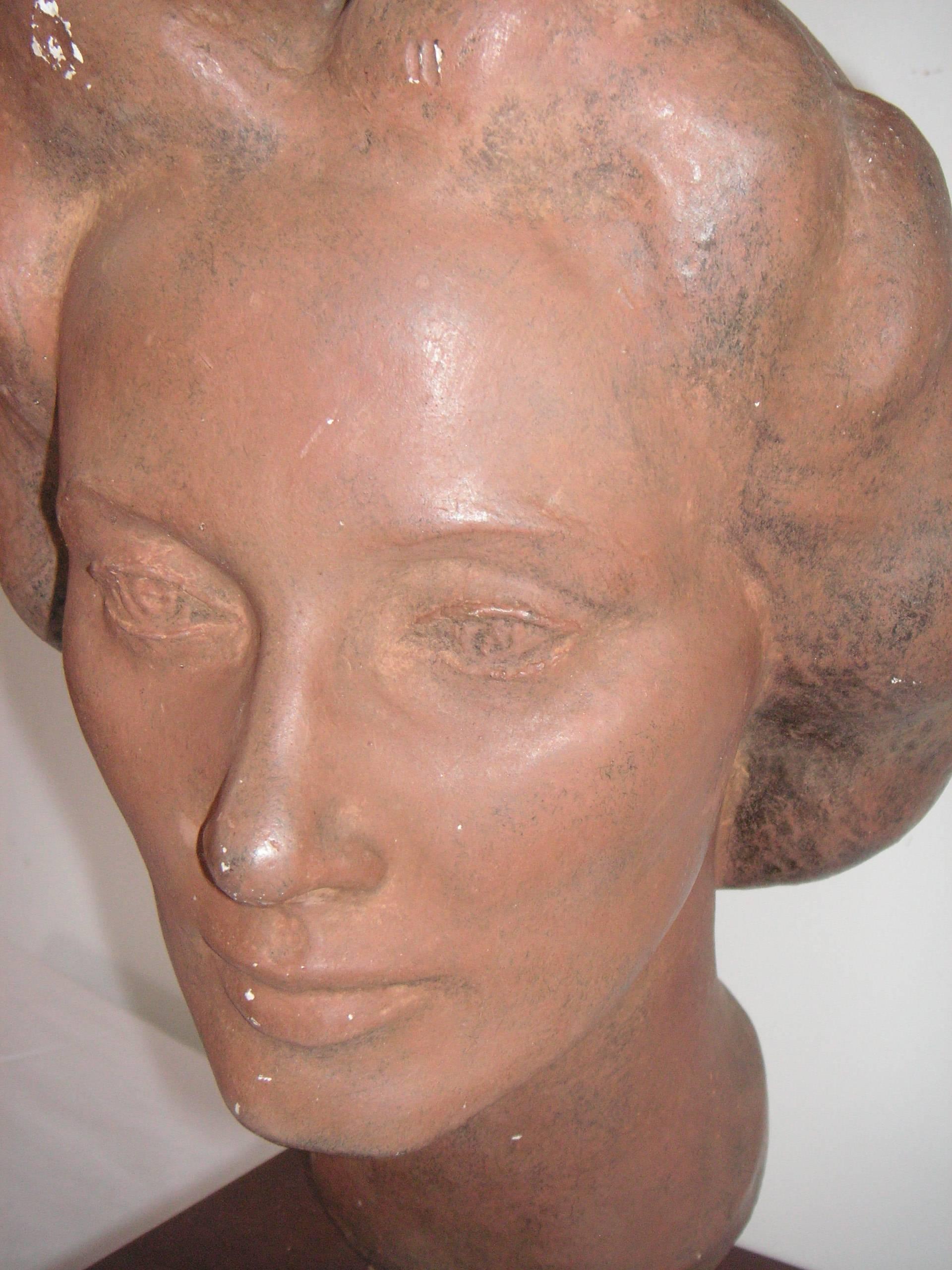 Gorgeous Plaster Bust by Harry Rosin In Good Condition In Hopewell, NJ