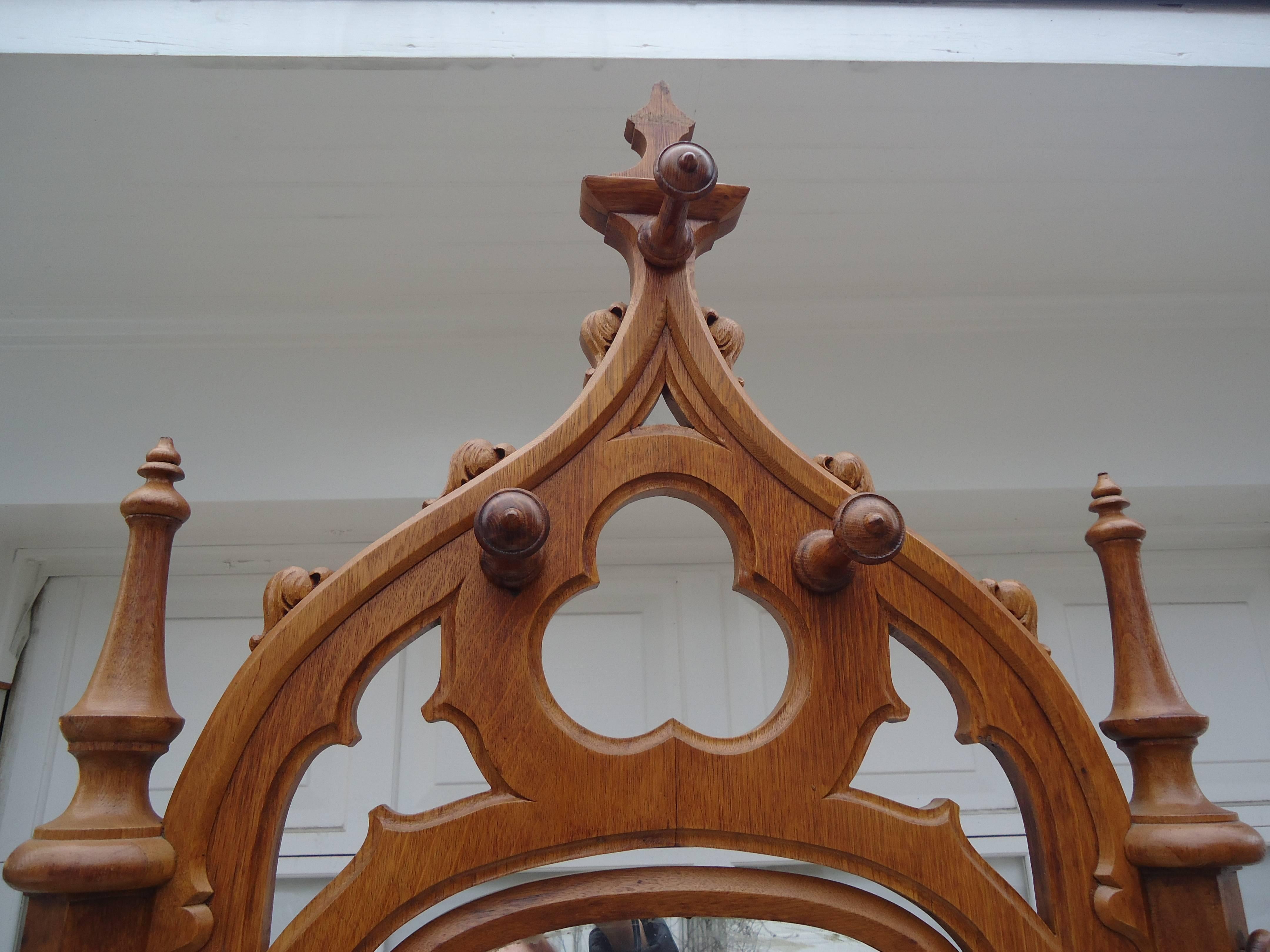 Gothic Revival Tall Impressive Gothic Coat Hat Stand