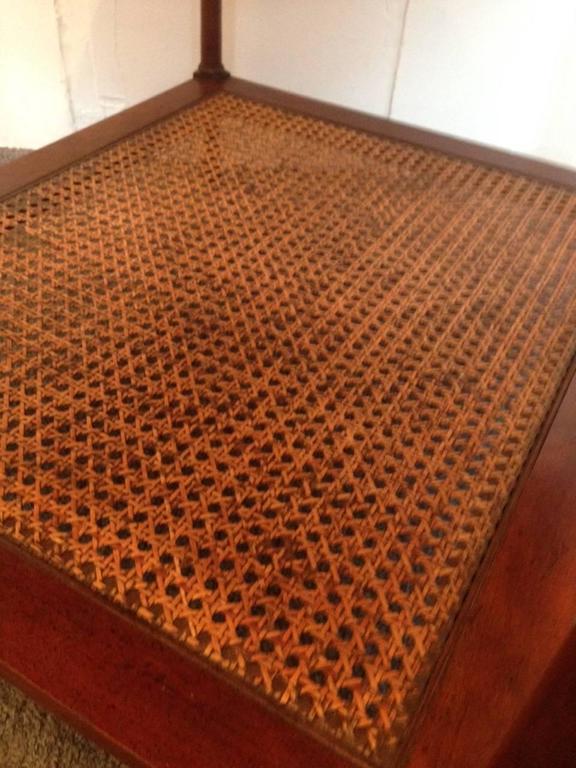 MidCentury Baker Burl Wood and Cane Side Table at 1stDibs baker end tables, vintage baker