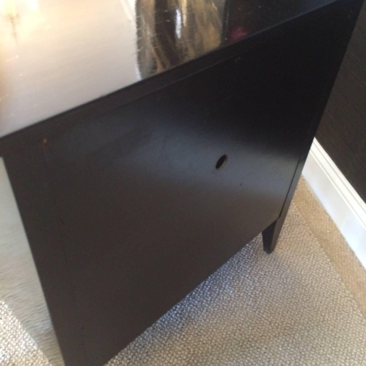 Mid-20th Century Pair of Ebonized Nightstands or Side Cabinets