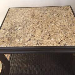 Pair of Lloyd Flanders Black and Granite End Tables