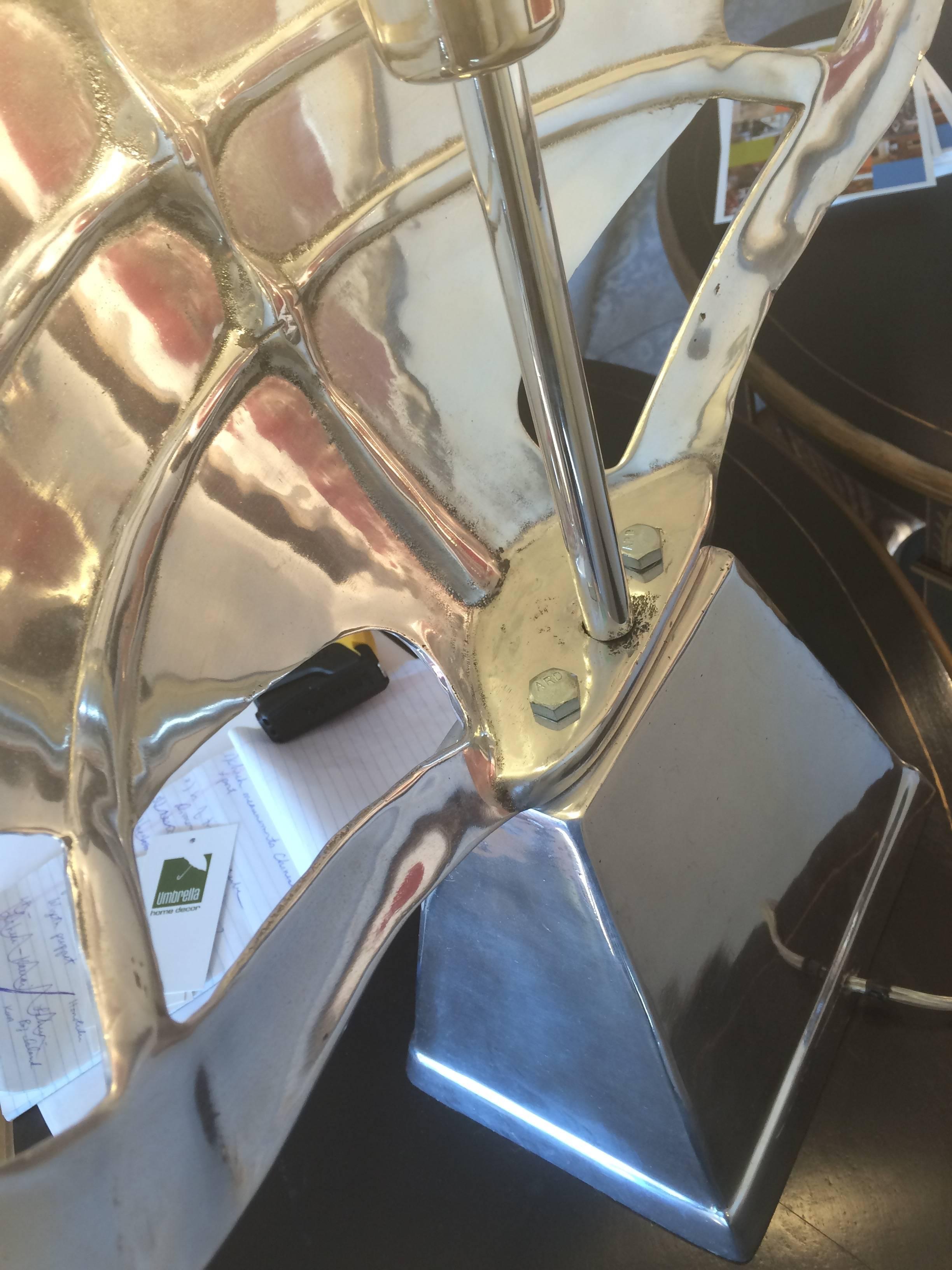 Very Glamorous Chrome Faux Tortoise Lamps In Excellent Condition In Hopewell, NJ