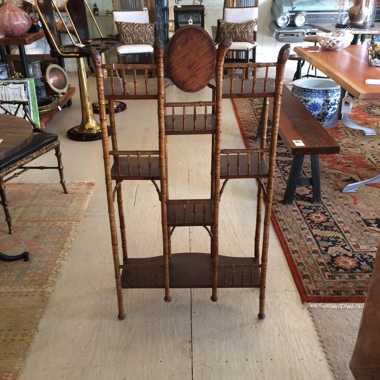 19th Century Vintage Bamboo and Wood Etagere 