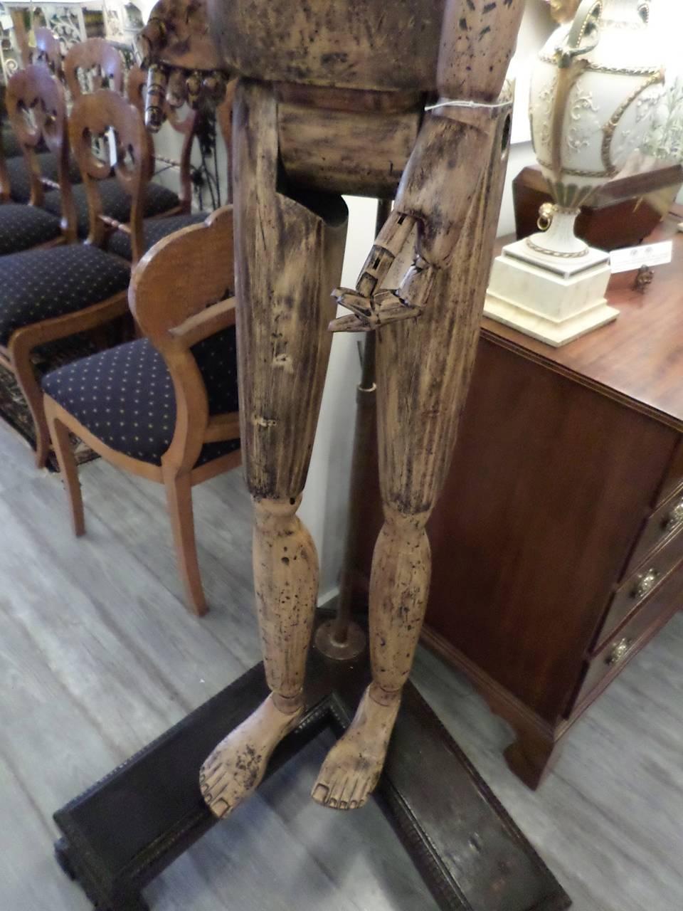 Mid-20th Century Incredible Fully Articulated Wooden Mannequin
