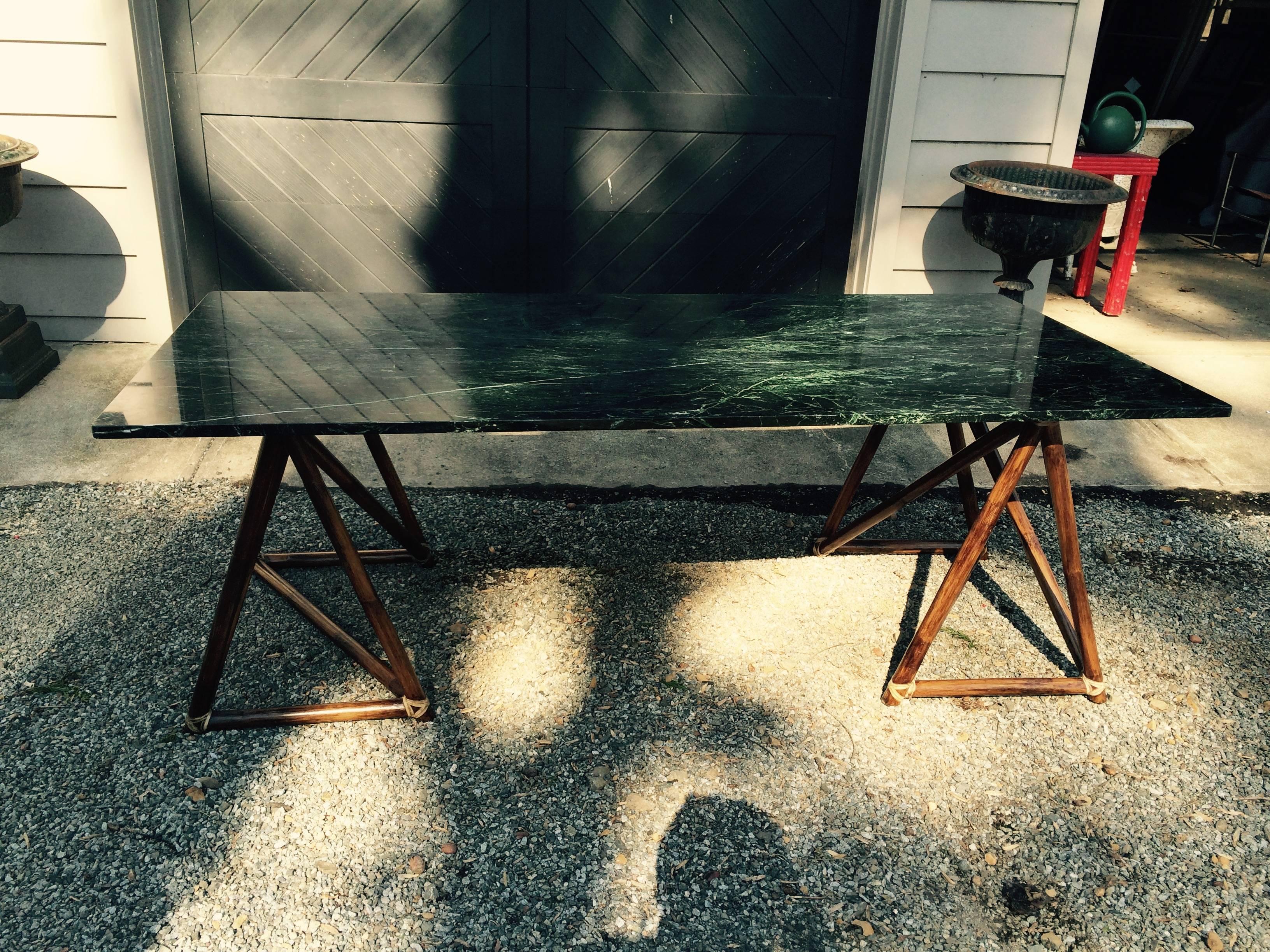 green marble dining table