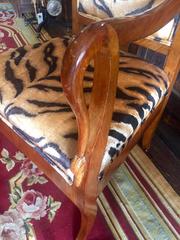 To Die for Pair of Biedermeier and Faux Leopard ArmChairs