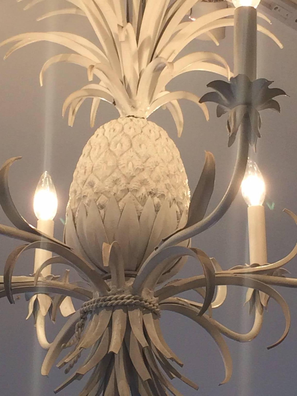 white pineapple chandelier
