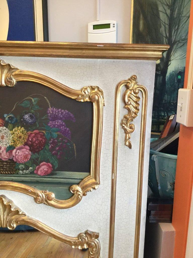 French Louis XV Style Trumeau Mirror In Excellent Condition In Hopewell, NJ