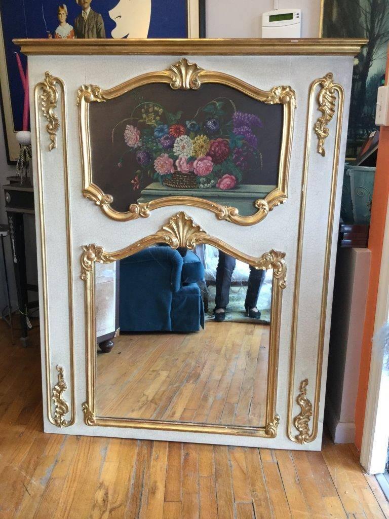 French Louis XV Style Trumeau Mirror 1