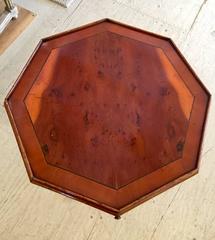 Beautiful Octagonal Burl Wood Side or Drinks Table