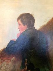 Large 19th Century Hunting Scene on Canvas