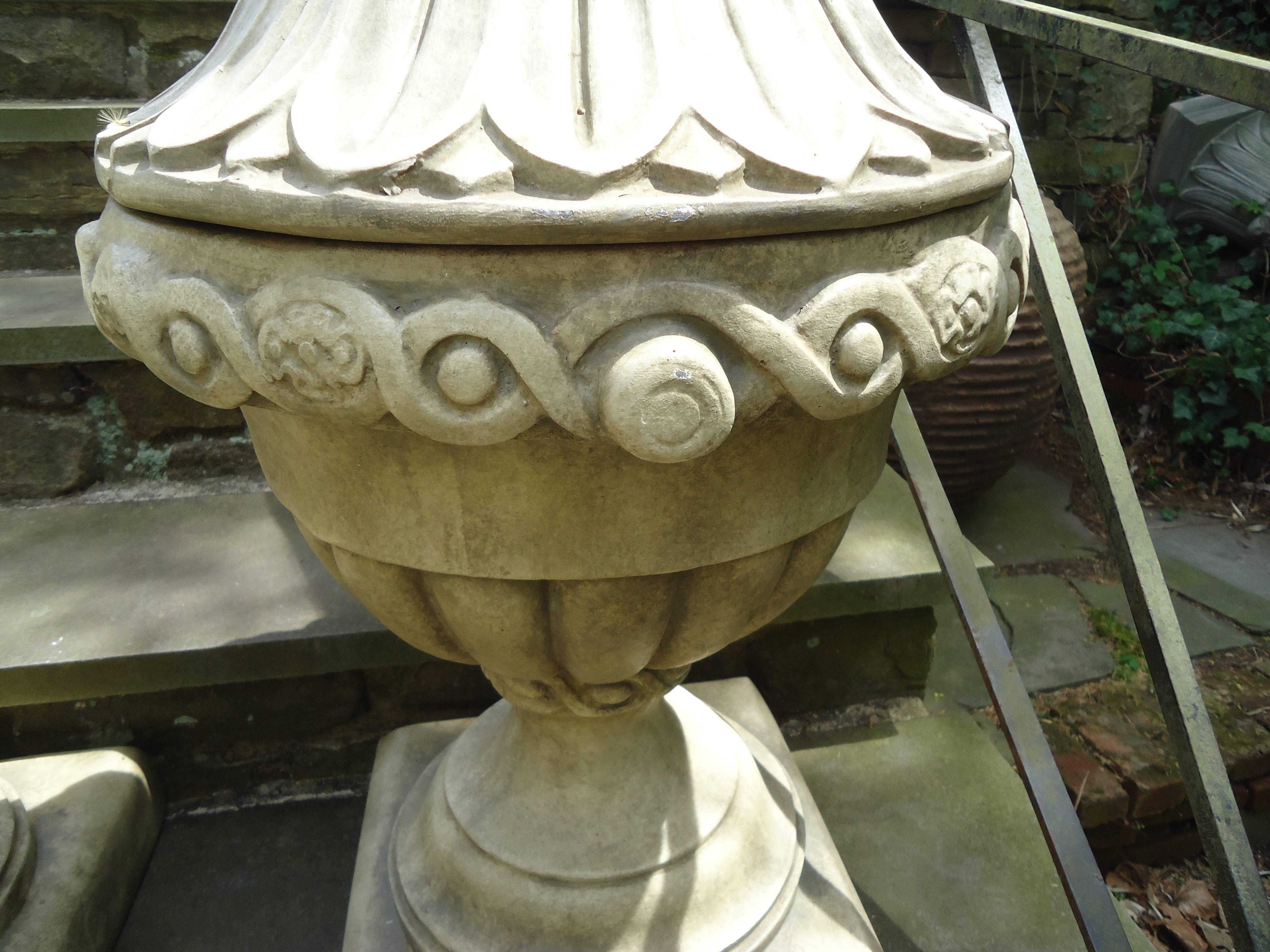 concrete urn planter