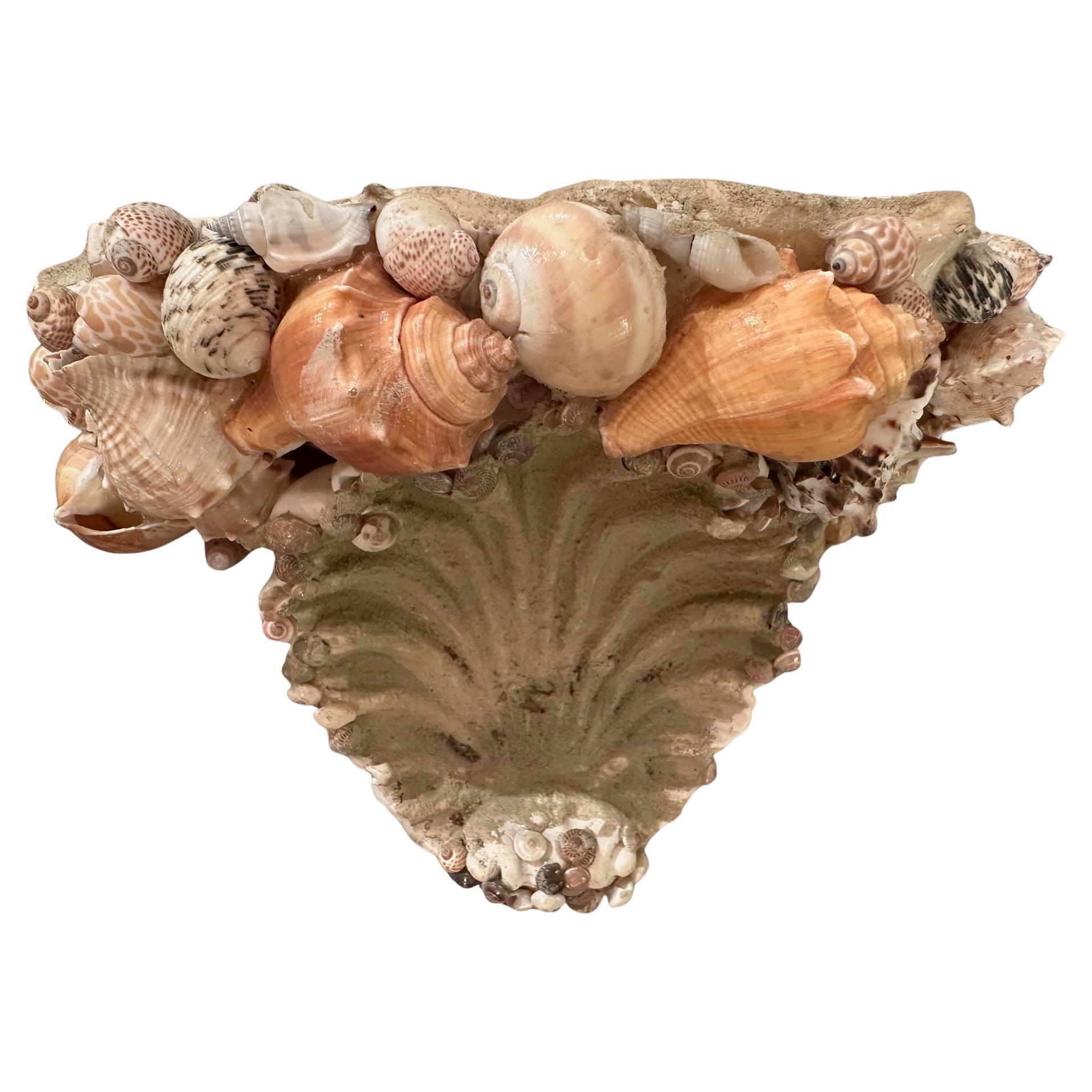 Lovely Cast Stone & Shell Wall Bracket