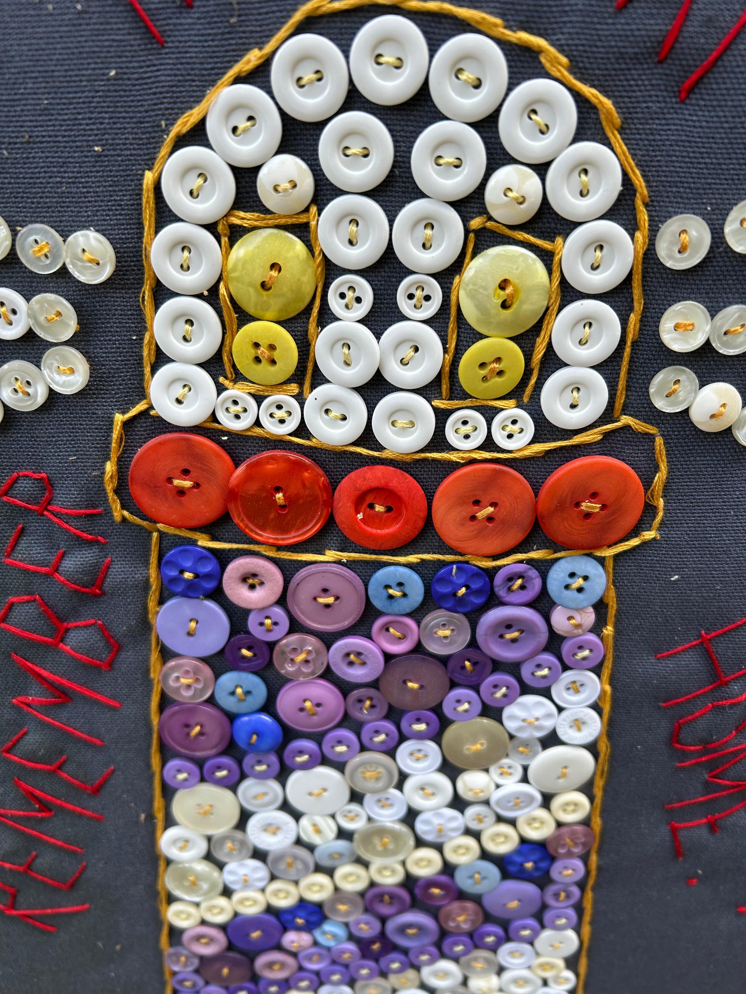 XXIe siècle et contemporain Mary Teeter Maine Folk Art du phare avec boutons en vente