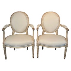 French Pair Louis XV Armchairs or Fauteuils
