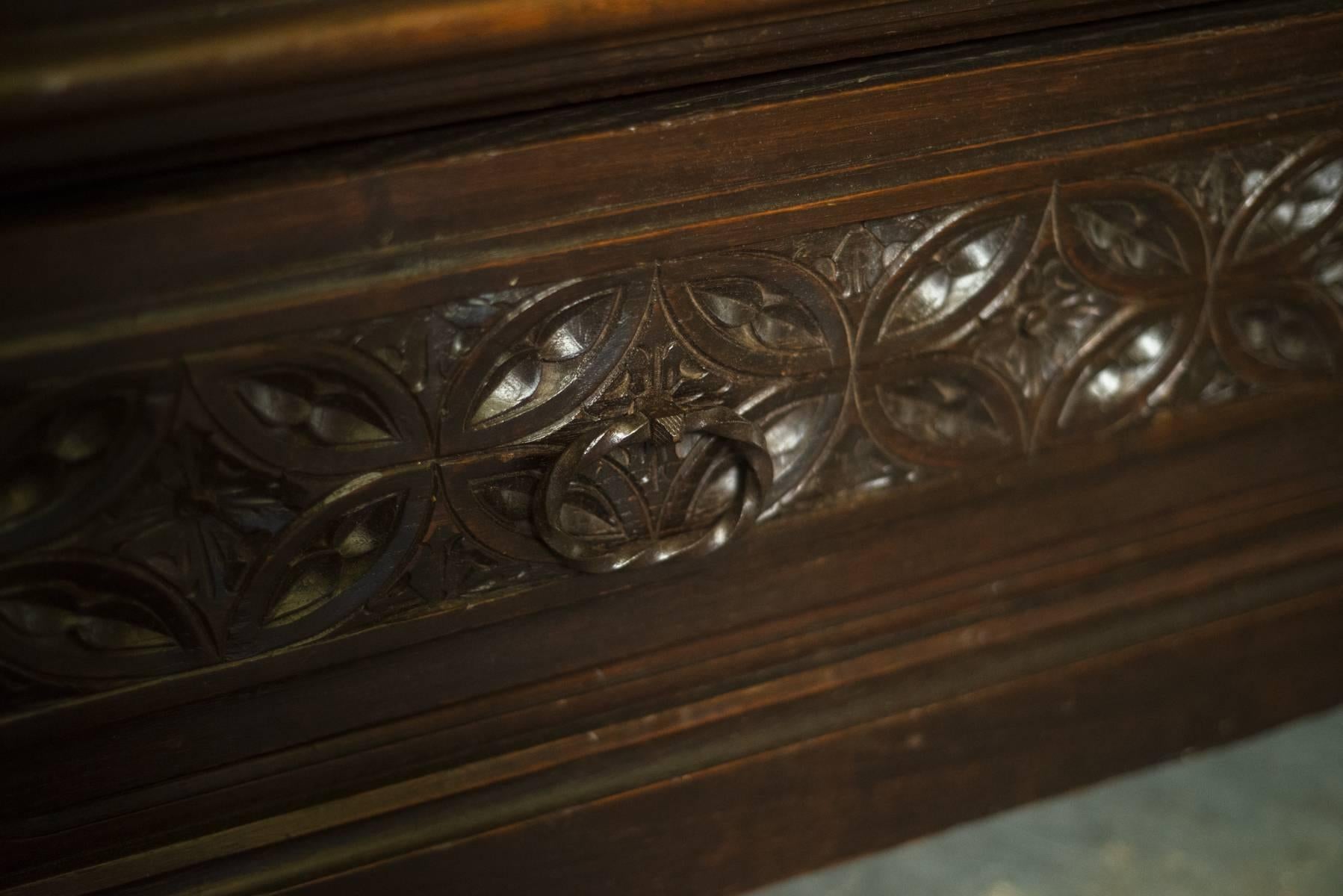 19th Century French Gothic Cabinet Armoire 4