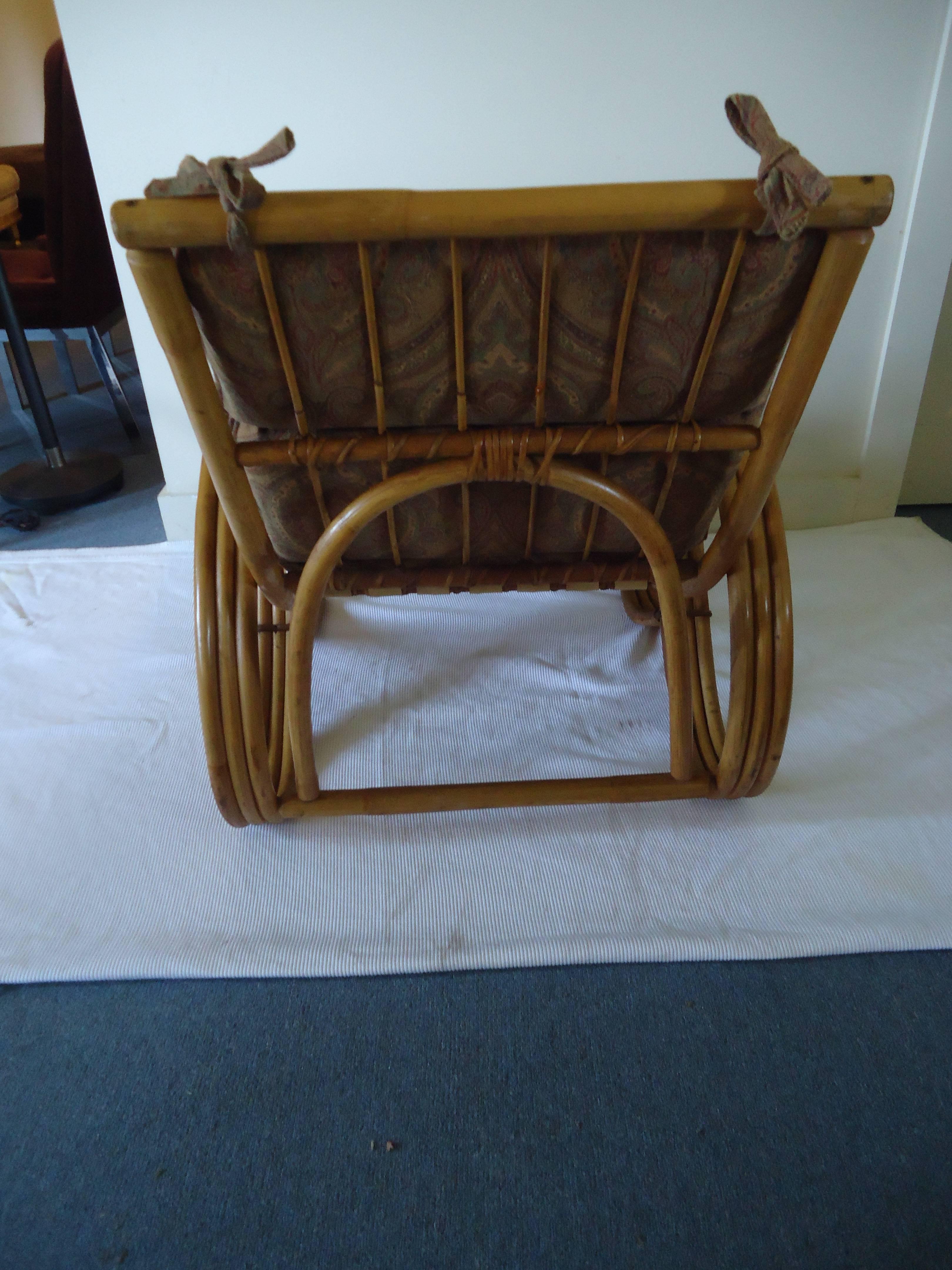 Set of Four Vintage Rattan Pretzel Chairs 4