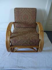 Set of Four Vintage Rattan Pretzel Chairs