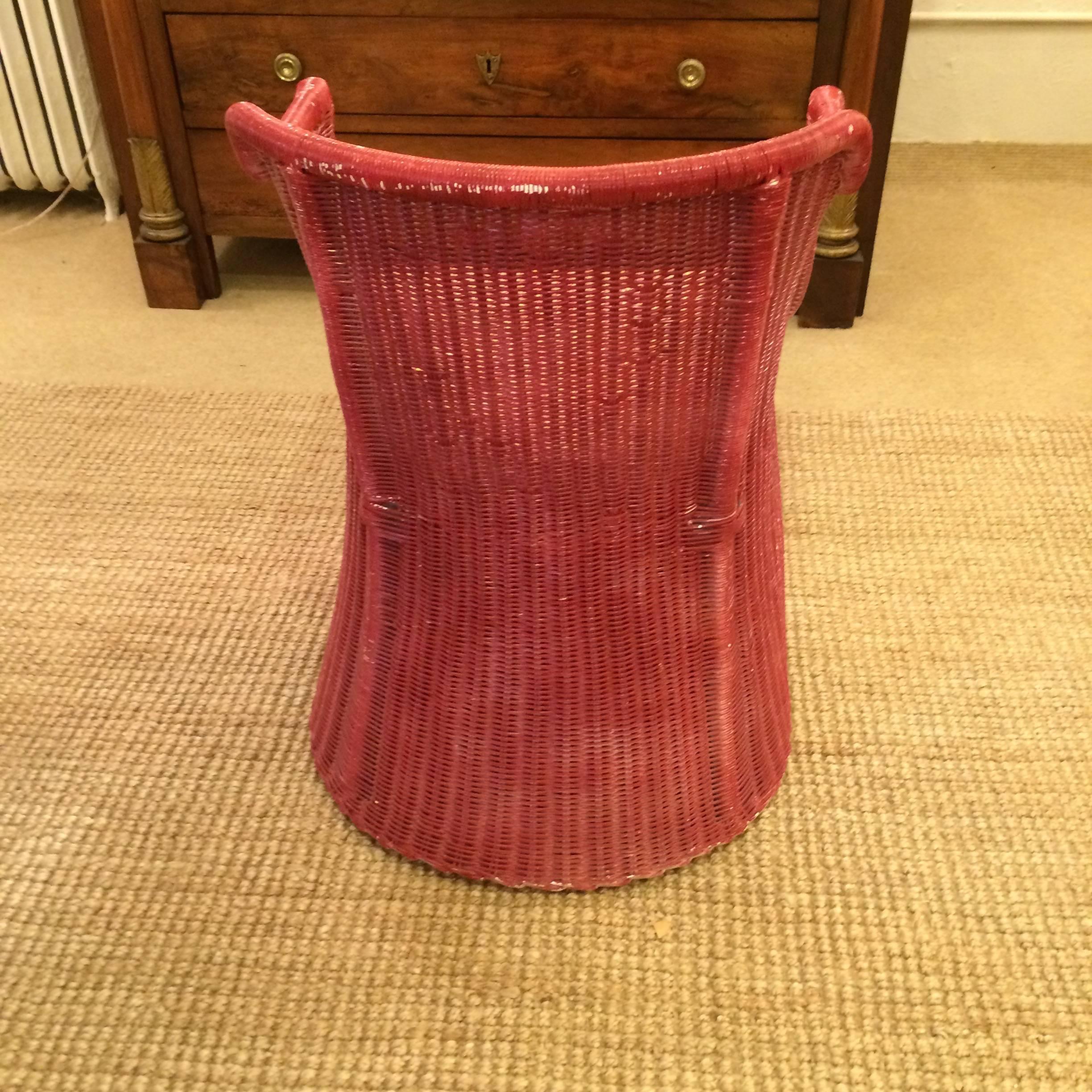 American Billy Haines Style Classic Vintage Wicker Chair For Sale