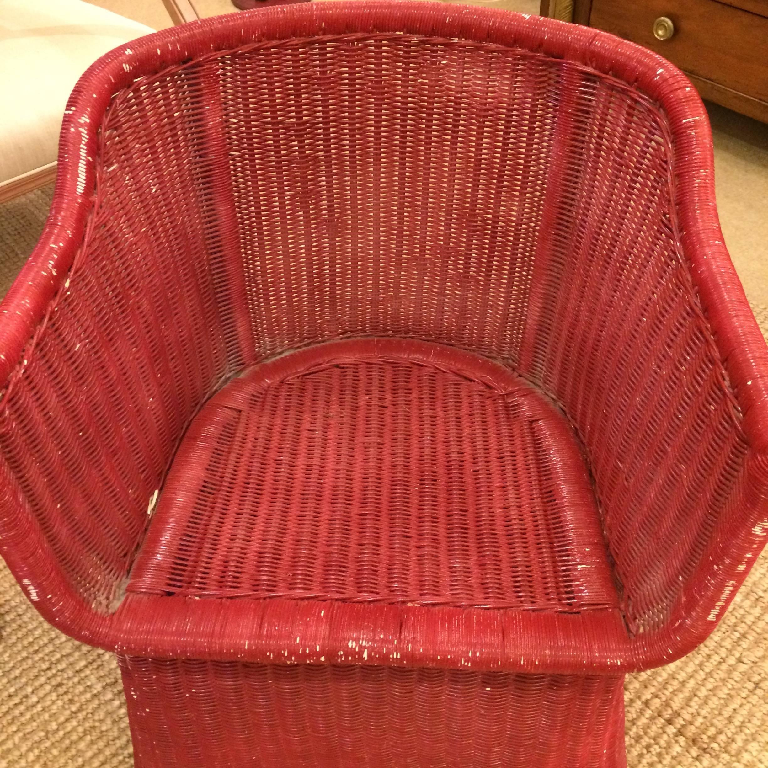 Billy Haines Style Classic Vintage Wicker Chair For Sale 1