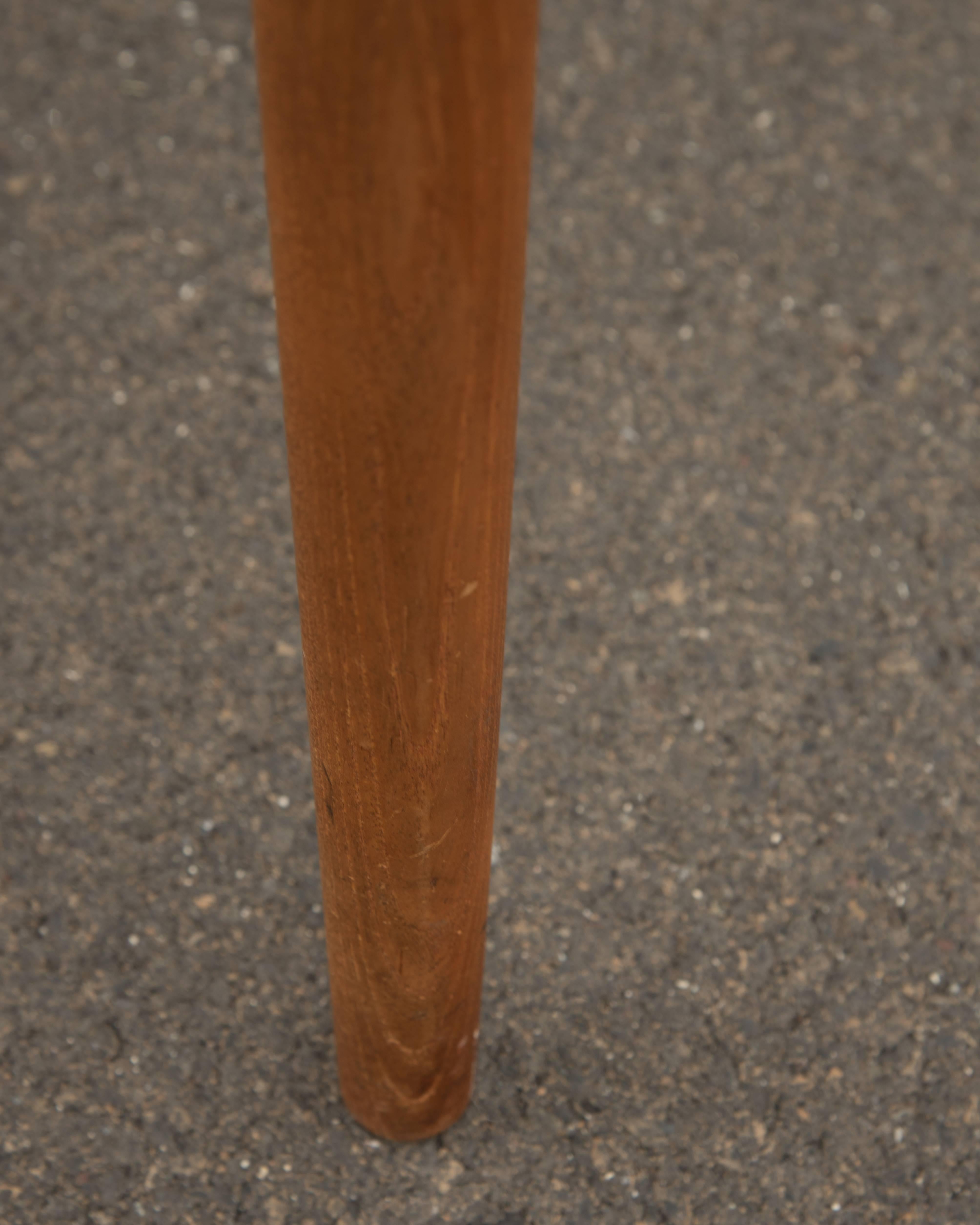 Mid-Century Modern Danish Square Teak Flip Top Card Table with Leaves